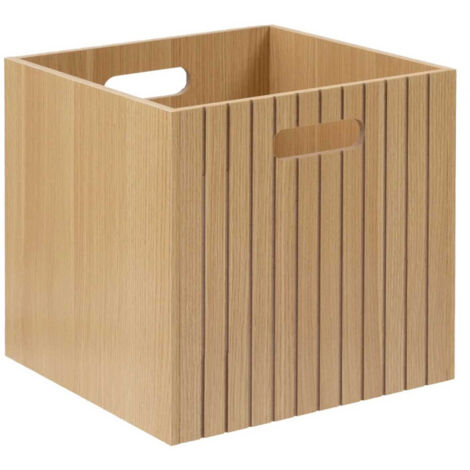 5Five Simply Smart – Boîte de rangement carrée 30,5x30,5x30 cm en MDF naturel – Capacité optimale pour espaces de vie – Montage facile soi-même