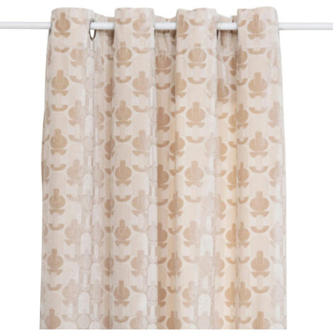 Rideau Jacquard en Velours "Luna" 140x260cm Beige Lin (1/3)