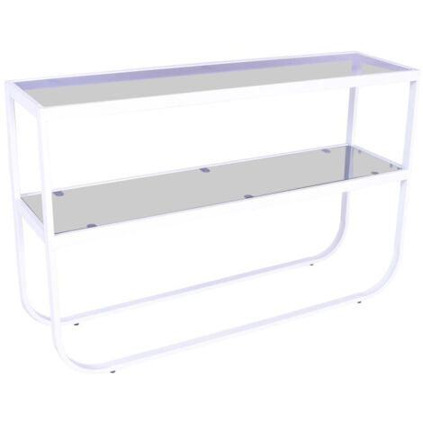 Console Design en Verre "Rocker" 110cm Blanc (1/5)