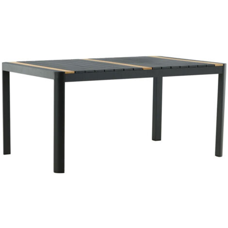 Table de Jardin en Teck "Togo" 150cm Noir (1/5)