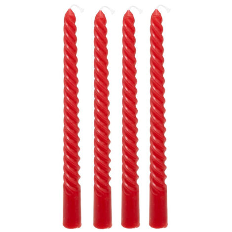 Lot de 4 Bougies Bâton "Hugo" 180g Rouge (1/2)