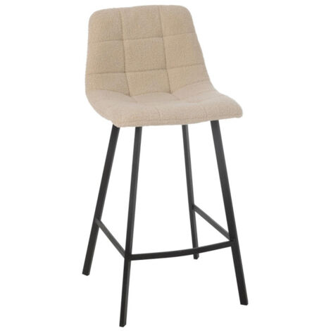 Chaise de Bar Matelassée Bouclette "Kent" 95cm Blanc (1/5)