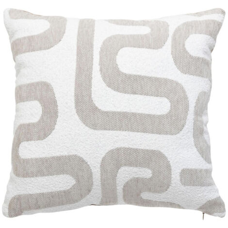 Coussin Déco Chenille "Safina" 40x40cm Beige Lin (1/5)
