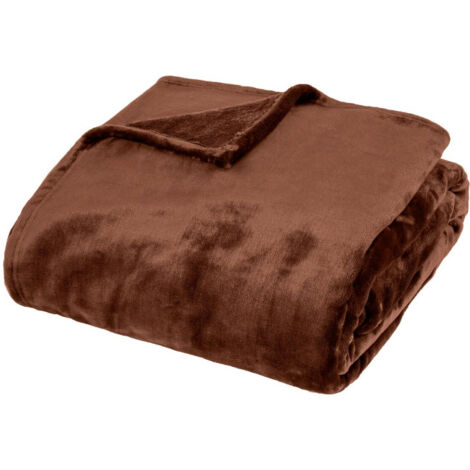 Plaid en Flanelle "Cuddly" 180x230cm Marron (1/3)