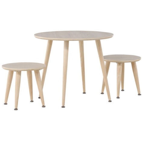 Table & 2 Tabourets Enfant "Kids" 60cm Naturel (1/5)