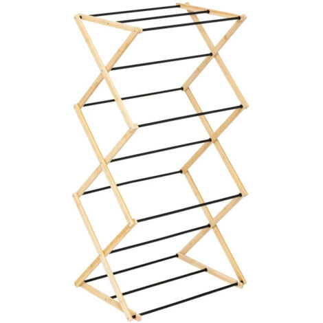 Étendoir à Linge Accordéon en Bambou "Black" 7m Naturel (1/5)