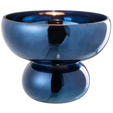 Photophore Design Bol "Cléa" 23cm Bleu (1/3)