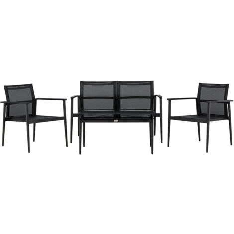 Salon de Jardin "Break" 105cm Noir (1/5)