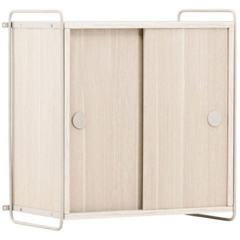 Étagère Murale 2 Portes "Paris" 68cm Naturel (1/5)