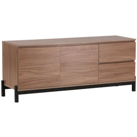 Meuble TV 2 Portes & 2 Tiroirs "Corpus" 138cm Marron (1/5)