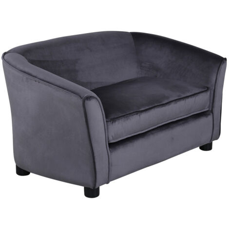 Canapé Enfant en Velours "Moon" 90cm Gris (1/5)