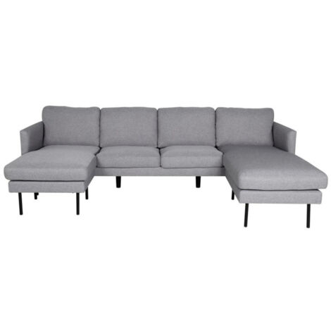 Canapé d'Angle en Tissu "Zoom" 260cm Gris (1/5)