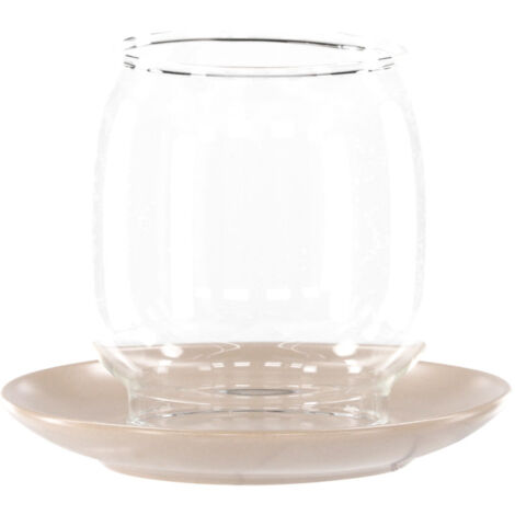 Lanterne en Verre "Archy" 12cm Beige (1/4)