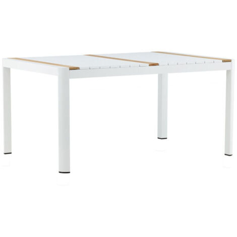 Table de Jardin en Teck "Togo" 150cm Blanc (1/5)