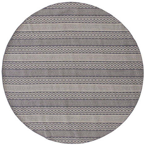 Tapis Rond Imprimé "Sishu" 200cm Gris (1/5)