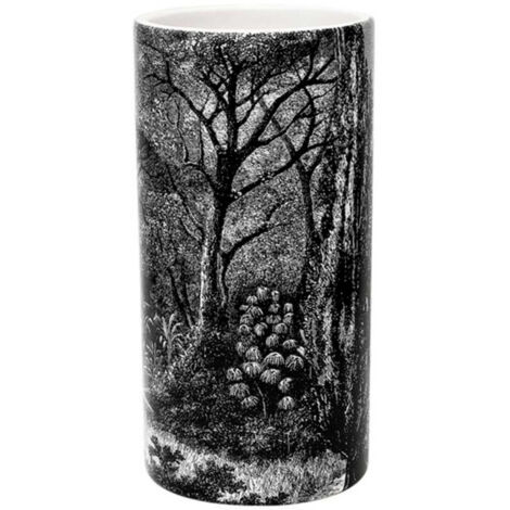 Vase Cylindre en Dolomite "Black Forest" 25cm Noir (1/3)