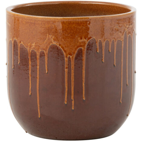 Cache-Pot en Terre Cuite "Lee Terra" 28cm Marron & Orange (1/3)