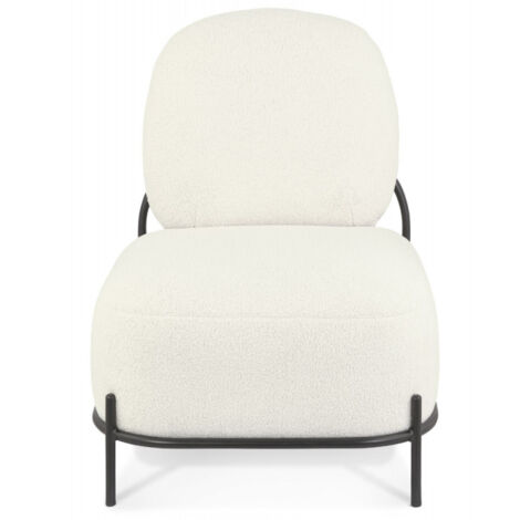 Fauteuil style cocooning tissu bouclette beige Helsinki - Decome Store