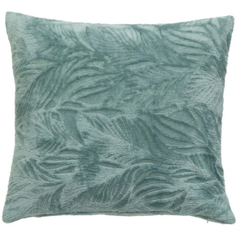 Coussin Déco Flanelle "Ryo" 40x40cm Bleu Givre