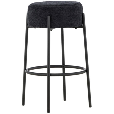 Tabouret de Bar Bouclette "Tucson" 70cm Noir (1/5)