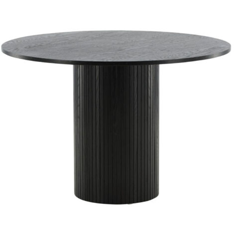Table à Manger Ronde "Bianca" 110cm Noir (1/5)