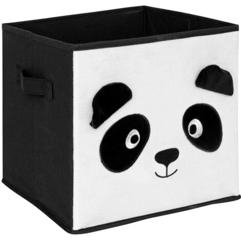 Boîte de Rangement Pliable "Panda" 29x29cm Noir & Blanc (1/5)