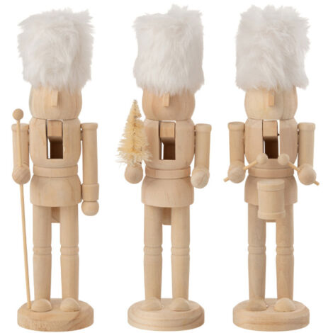 Lot de 3 Casse-Noisettes en Bois "Winter" 27cm Naturel (1/3)