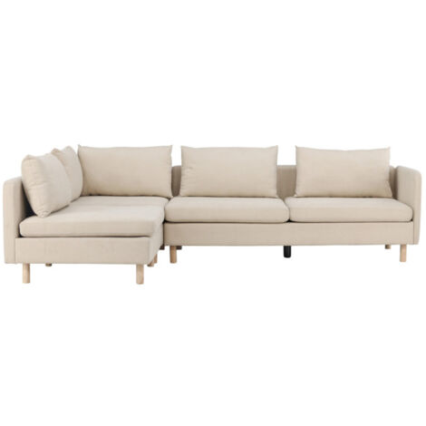 Canapé d'Angle Gauche "Zero" 295cm Beige (1/5)