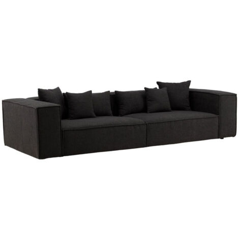 Canapé Droit 4 Places "Gillholmen" 284cm Noir (1/5)