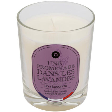 Bougie Parfumée en Verre "Nibi" 180g Lin & Lavande (1/2)