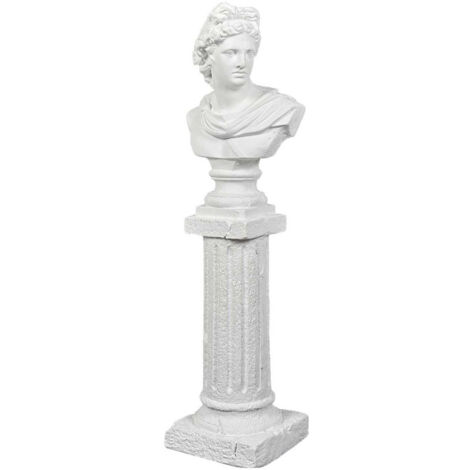 Paris Prix – Statue en magnésie buste 63,5cm blanc – Finition soignée – Élégance moderne pour décoration intérieure – Dimensions L. 19 x l. 16 cm