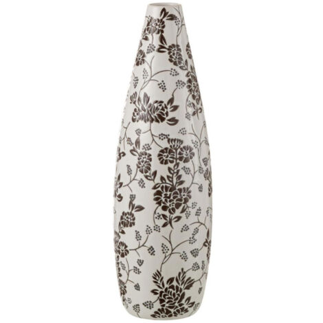 Vase Déco en Porcelaine "Zen" 53cm Noir & Blanc (1/3)