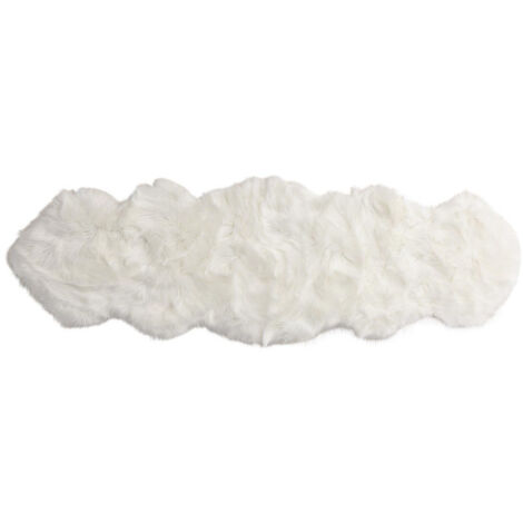 Tapis Imitation Fourrure "Katy" 55x180cm Blanc (1/5)