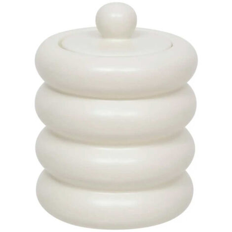 Boîte Déco en Céramique "Mike" 14cm Blanc (1/4)