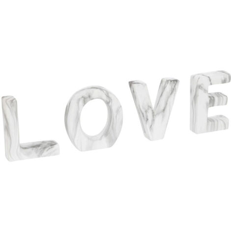 Mot à Poser Love Effet Marbre "Olen" 18cm Gris (1/5)