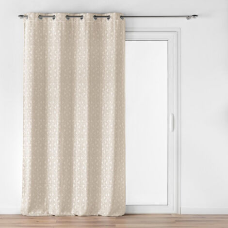 Rideau à Œillets Jacquard "Gallena" 140x260cm Naturel (1/5)