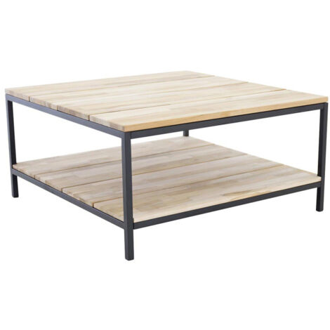 Table Basse en Teck "Cirebon" 80cm Naturel (1/5)
