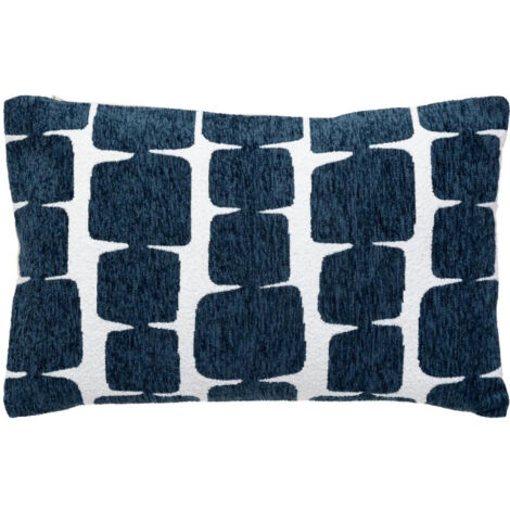 Housse de Coussin Chenille "Jeni" 30x50cm Bleu Égéen (1/5)