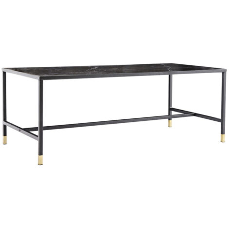 Table Basse Design en Verre "Dipp" 130cm Noir (1/5)