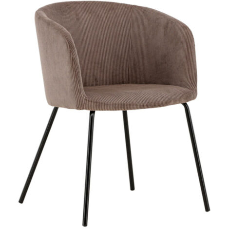 Chaise en Velours Côtelé "Berit" 78cm Marron (1/5)