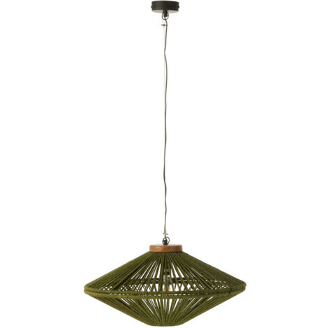 Lampe Suspension en Jute "Dollie" 62cm Vert (1/3)