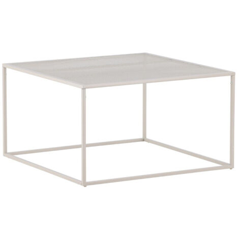 Table Basse en Métal "Netz" 80cm Beige (1/5)
