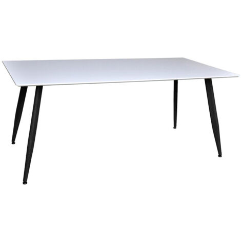 Table à Manger "Polar" 180cm Blanc & Noir (1/5)