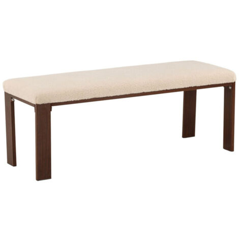 Banc en Tissu Polaire "Chester" 120cm Blanc (1/5)