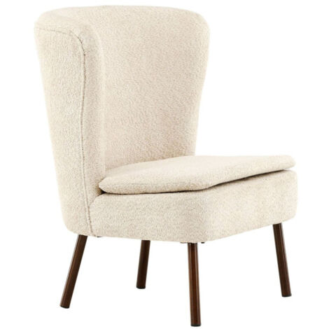 Fauteuil Design Bouclette "Hallso" 92cm Beige (1/5)