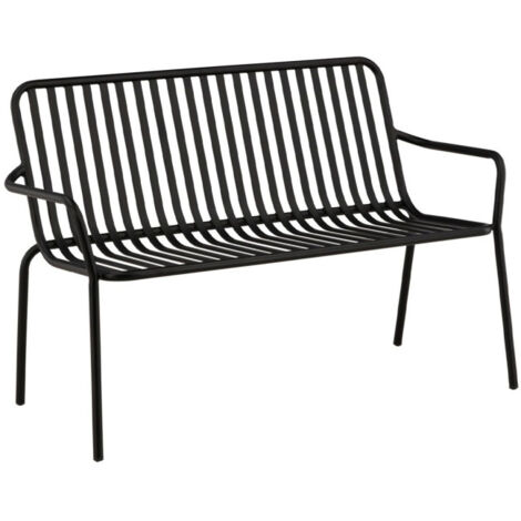 Banc de Jardin en Métal "Peking" 130cm Noir (1/5)