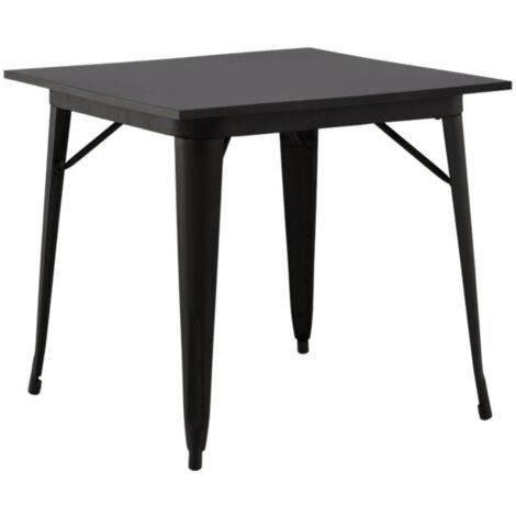 Table à Manger Carrée "Tempe" 80cm Noir (1/5)