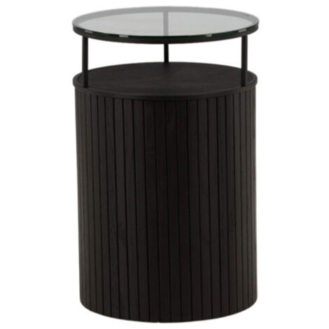 Table d'Appoint en Verre "Bovall" 58cm Noir (1/5)