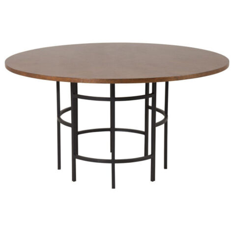 Table à Manger Ronde "Copenhagen" 140cm Marron (1/5)