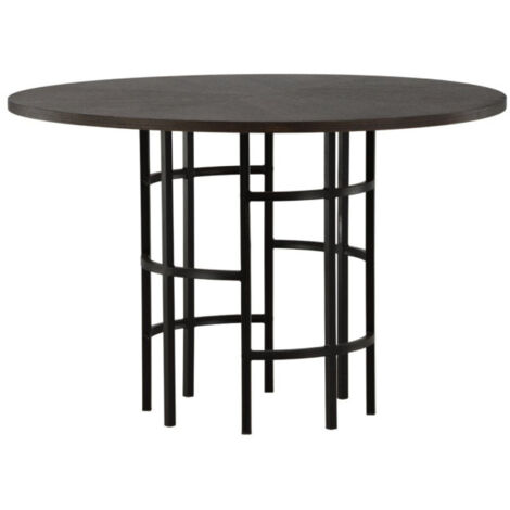 Table à Manger Ronde "Copenhagen" 115cm Marron (1/5)